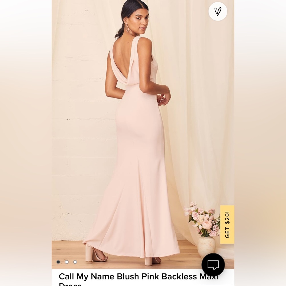 Lulus Call My Name Blush Pink Backless Maxi Dress